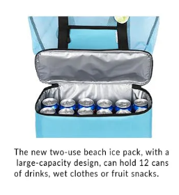 Beach Tote Bag with Insulated Cooler