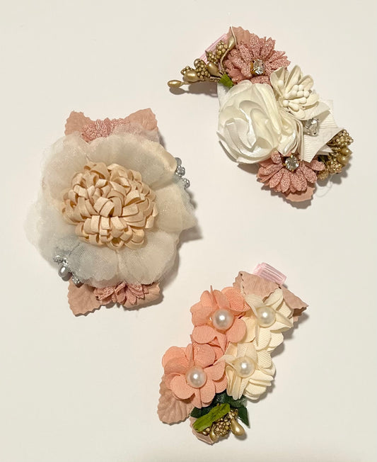 3 piece Flower Hair Clips