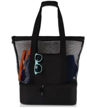 Beach Tote Bag with Insulated Cooler