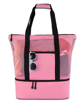 Beach Tote Bag with Insulated Cooler