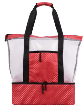 Beach Tote Bag with Insulated Cooler